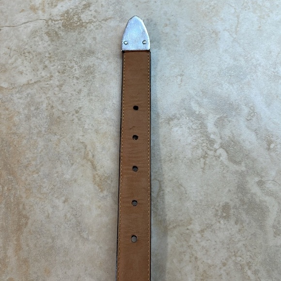 Brighton Women Animal Embossed Leather Belt Western Silver Buckle Black Size M/L - Picture 10 of 16